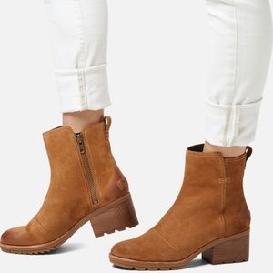 SOREL Cate Booties Camel Brown Suede Leather Women’s Sizes 6.5 & 7 NIB